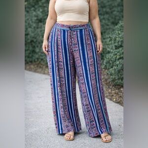 Angie Multicolor Striped Wide-Leg Pants